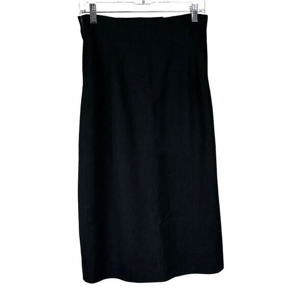 Giorgio Armani Vintage Collaudo Wool Blend Wrap Around Skirt Black Size 10 EUC - Picture 2 of 10